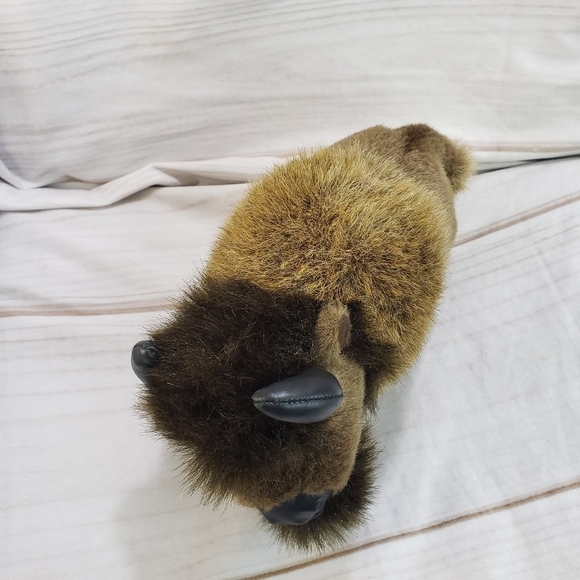 Soundprints Bison Buffalo 8 Inch Plush Stuffed Animal 1998 Faux Leather Accents - Picture 4 of 10